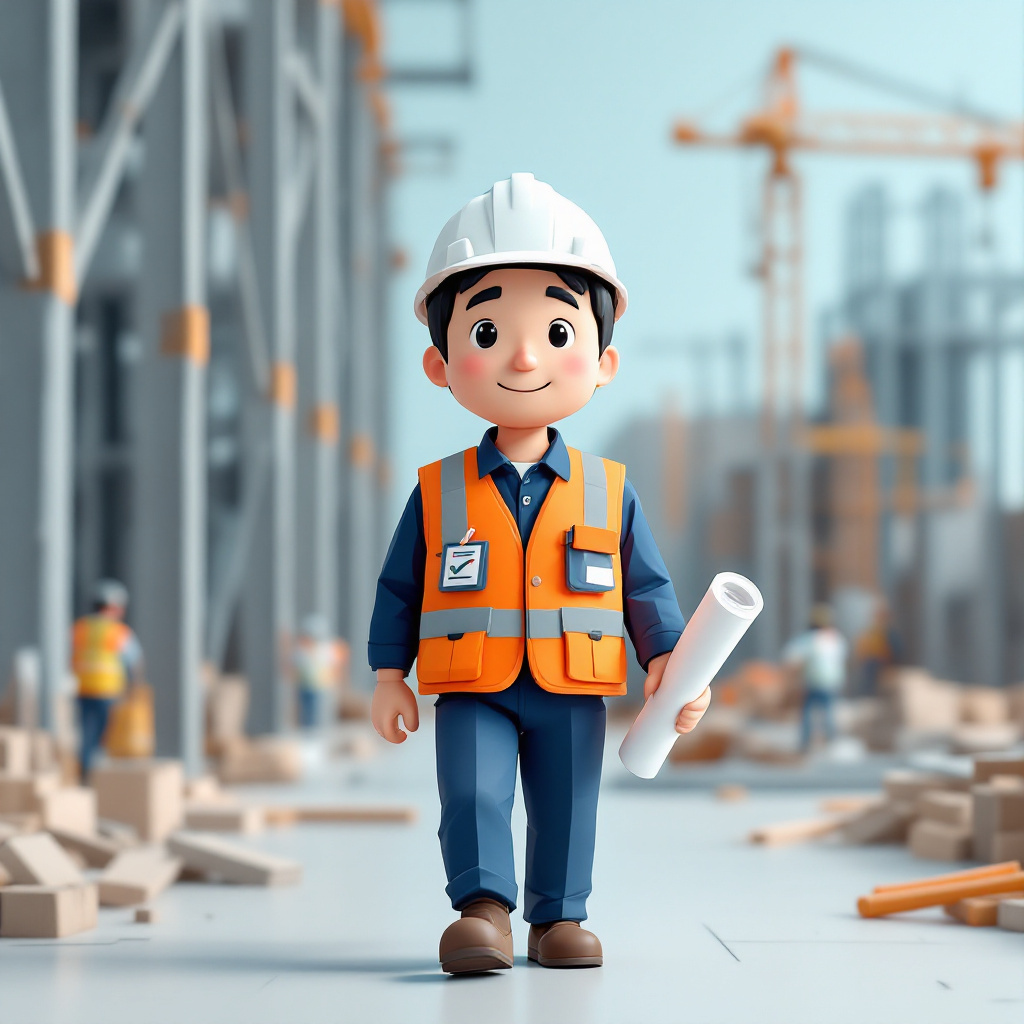 施工管理(建築)のキャラクターイラスト